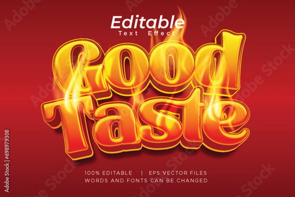 Fototapeta editable chicken text effect with fire decoration
