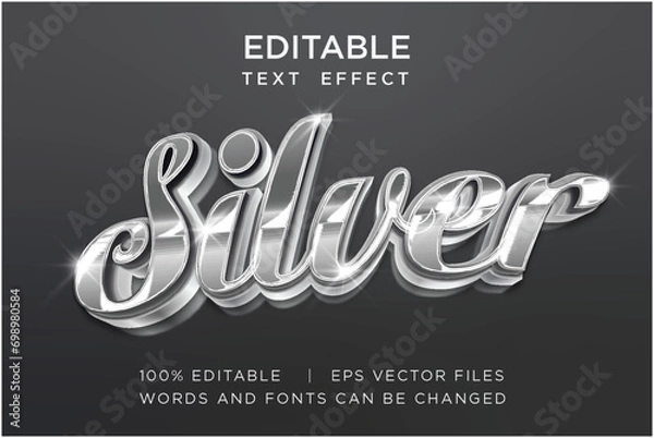 Fototapeta Luxurious Silver and Golden Editable Text Effect Vector