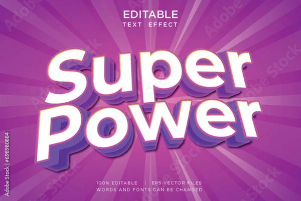 Fototapeta Super Power Editable Text Effect, Vivid 3D Comic Style