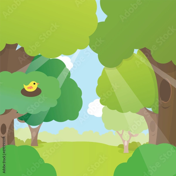 Obraz landscape with trees and mountains