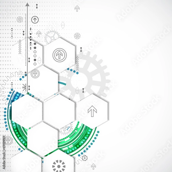 Fototapeta Abstract technological background with various technological ele