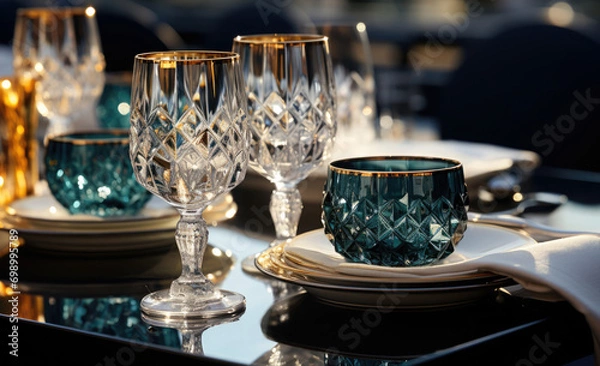 Obraz champagne glasses on the table