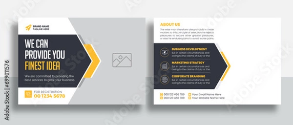 Obraz Corporate Postcard or Eddm postcard design template, Corporate Business Postcard Template Design, Simple and Clean Modern Minimal Postcard Template,  Business Postcard Layout