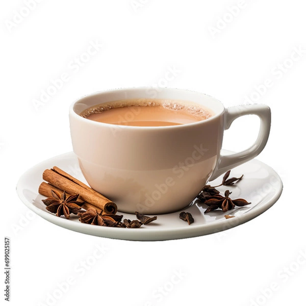 Fototapeta Chai Tea, transparent background, isolated image, generative AI