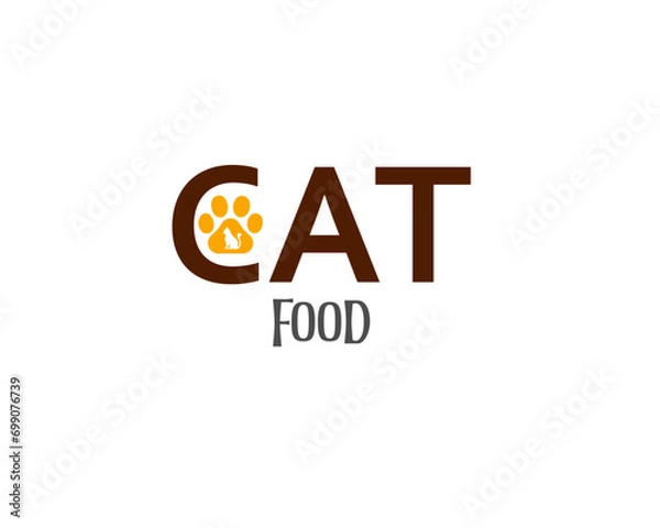 Obraz logo cat head with ears and whiskers Black cat silhouette with text logo Black cat silhouette Design logo creative square cat food 