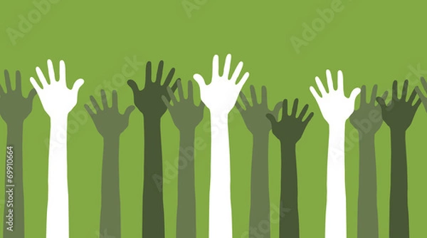 Obraz hands in the air seamless