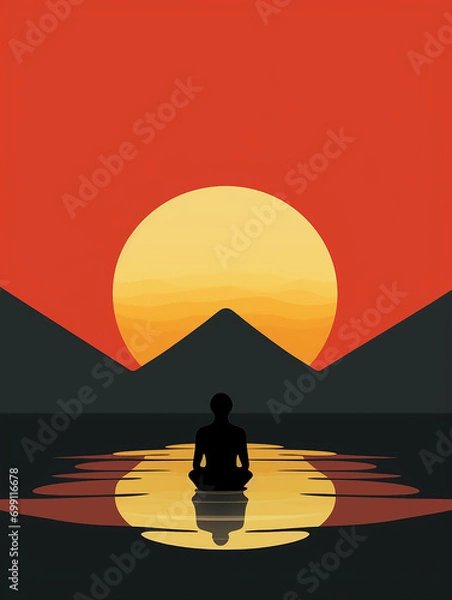Fototapeta meditation poster / Generative AI