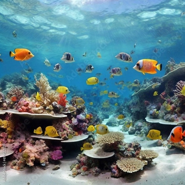 Obraz fish in aquarium generated Ai