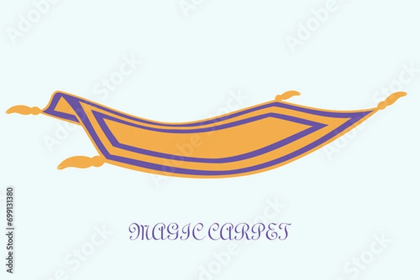 Fototapeta Magic flying carpet design vector isolated illustration