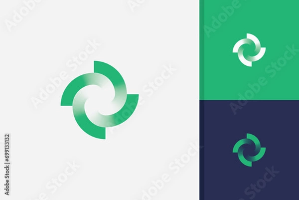 Obraz abstract spinning circle logo design vector template