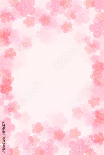 Fototapeta 梅　年賀状　背景