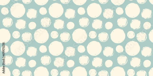 Fototapeta Seamless pattern with grunge circles hand painted with ink