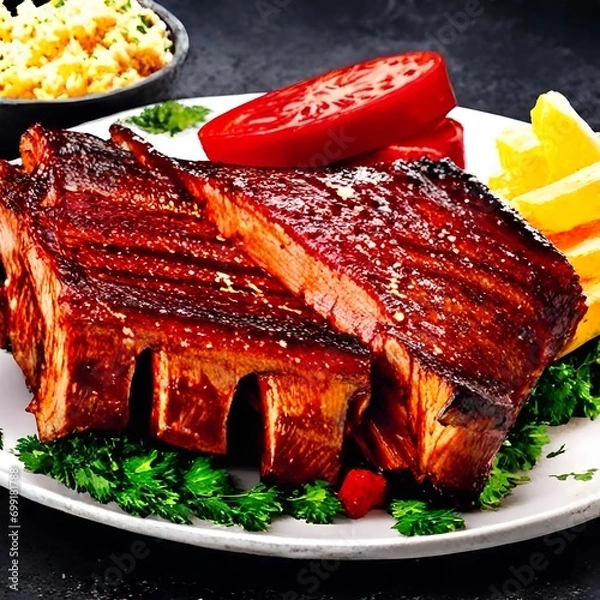 Fototapeta grilled ribs