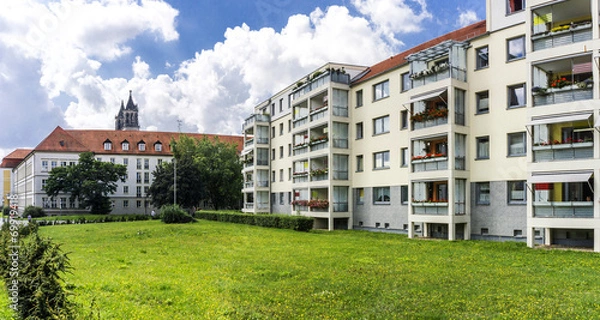 Obraz Sanierter Plattenbau
