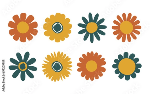Obraz Abstract flowers vector clipart. Spring illustration.