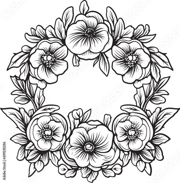 Fototapeta Brushstroke Inferno Black Florals Consumed in Artistic Passion. Thorny Tapestry A Gothic Web of Floral Enchantment.