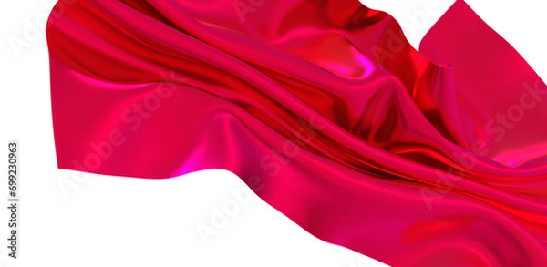 Fototapeta Flowing purple cloth background, 3d rendering.