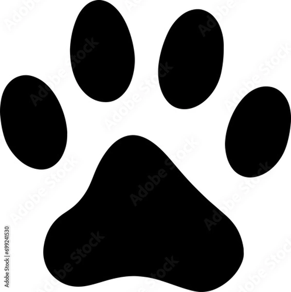 Fototapeta paw print on white
