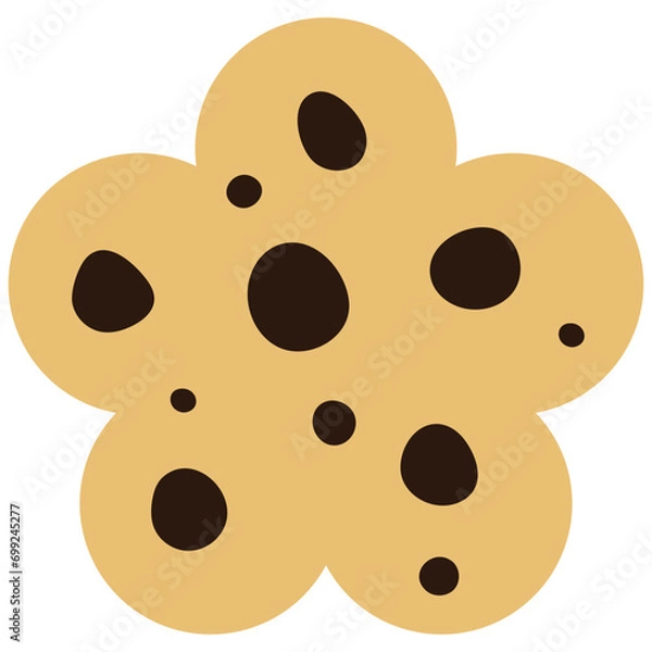 Fototapeta Chocolate chip cookies cartoon. Vector illustration.	