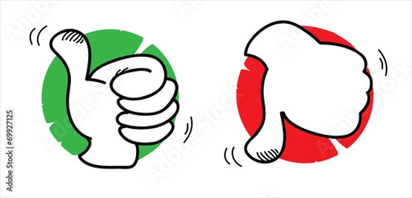 Obraz thumbs up and down
