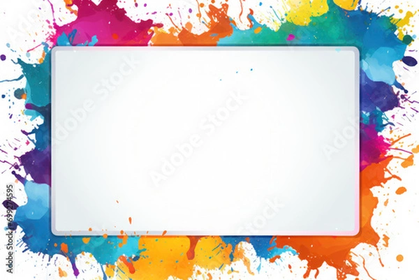 Obraz Creative Frame Design with Colorful Splash