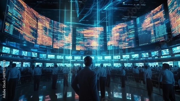 Fototapeta Data in Motion: Real-Time Insights from the Stock Exchange Floor