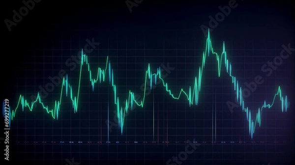 Fototapeta Investment Journey: A Digital Odyssey of Growth and Decline