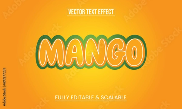 Obraz Modern Vector Editable Realistic Mango Text Effect