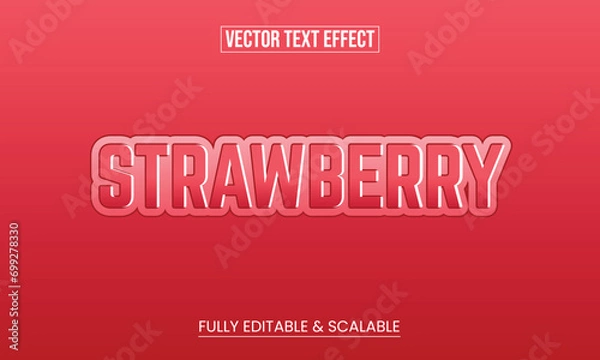 Obraz Modern Vector Editable Strawberry Text Effect