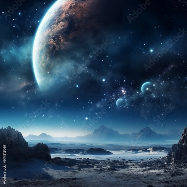 Fototapeta 神秘的な宇宙空間と星々