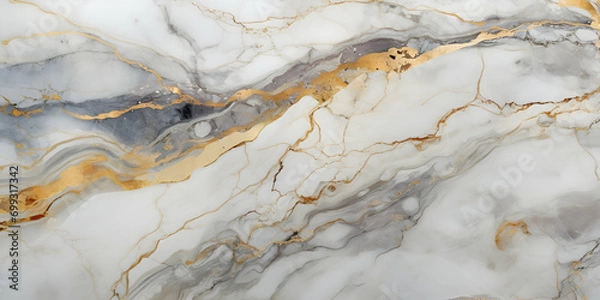 Fototapeta White Marble granite ivory with brown and gold texture. Background wall surface pattern graphic abstract light elegant gray floor ceramic counter texture stone slab smooth tile natural