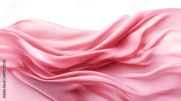 Obraz Wavy pink fabric in wind-isolated background
