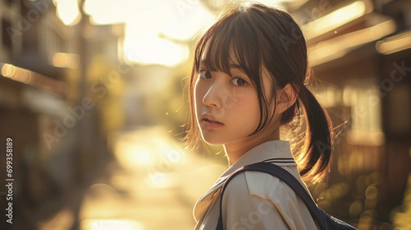 Obraz 通学途中の女子高生