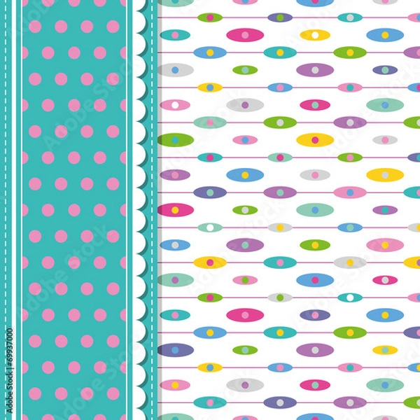 Obraz ellipses and polka dot greeting card