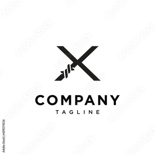 Fototapeta Letter X Fence Thorns Logo icon vector template.eps