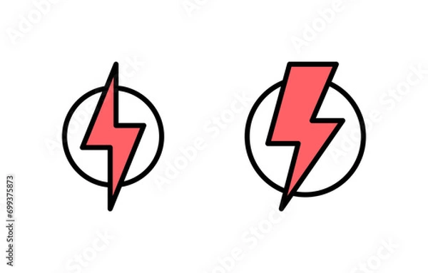 Fototapeta Lightning icon set illustration. electric sign and symbol. power icon. energy sign