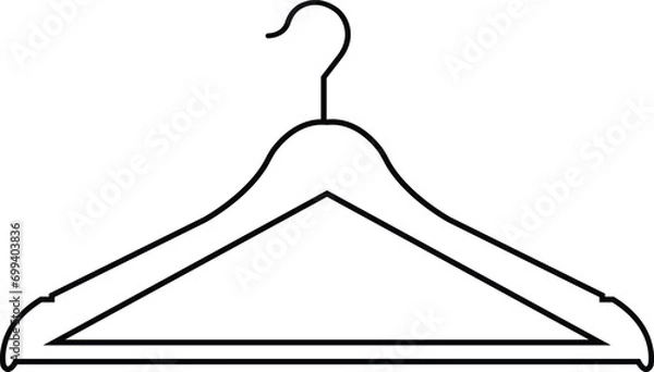 Fototapeta Black line Clothes Hanger Icon. High quality vector fashion Laundry, Wardrobe. Fitting Room Symbol for Info Graphics, Design Elements, Websites, Presentation and Application on transparent background.