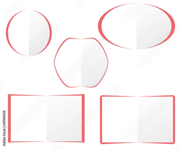 Fototapeta isolated Blank Paper set red colour. Vector Pack.