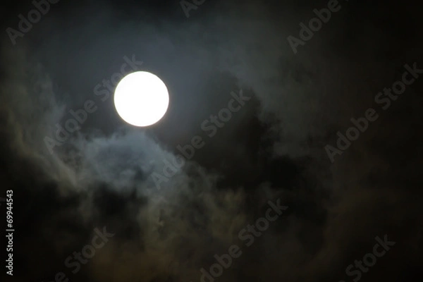 Fototapeta Moon in the rain cloud