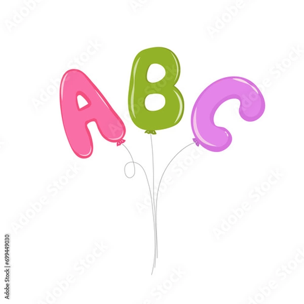 Obraz ABC letters ballons isolated vector illustration