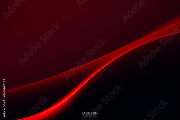 Fototapeta Vector abstract dark red wave background with liquid and shapes on fluid gradient with gradient and light effects. Shiny color effects.