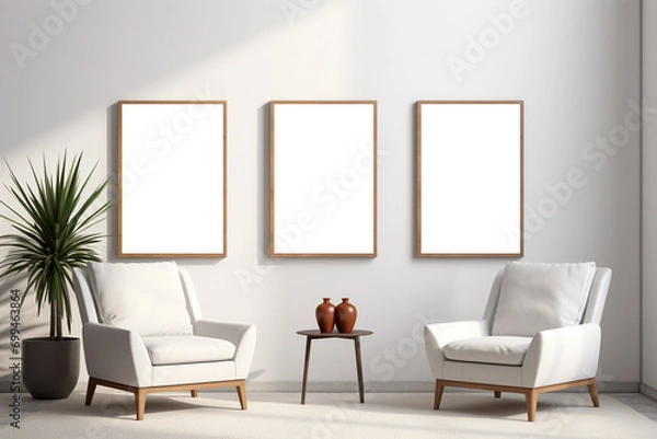 Fototapeta Minimalist Poster Frame Mockup created with Generative AI