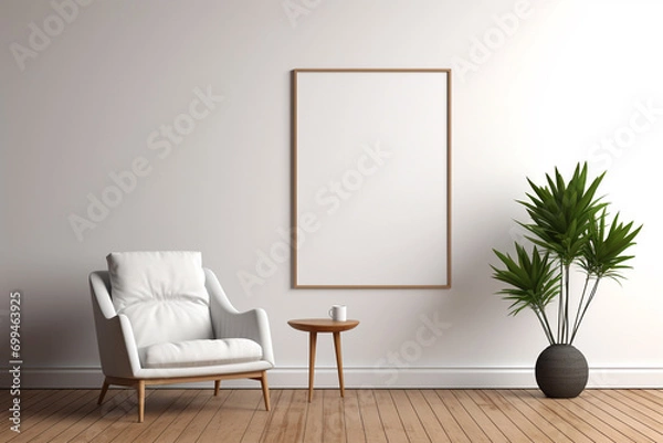 Obraz Minimalist Poster Frame Mockup created with Generative AI