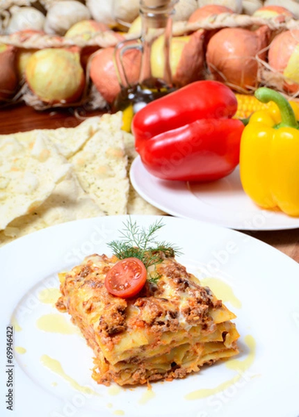 Obraz The Italian lasagna on a plate