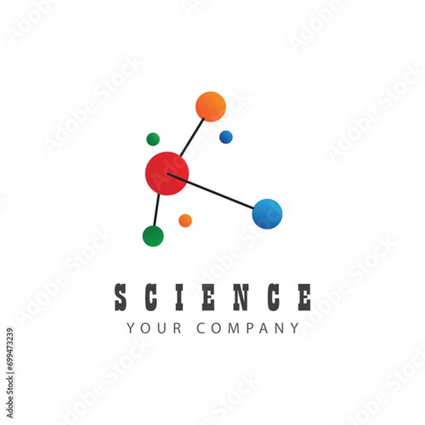 Fototapeta Molecule logo vector template element and symbol