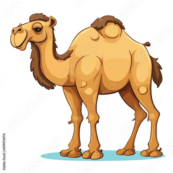 Obraz Quirky Cartoon Camel: Isolated Character Illustration"