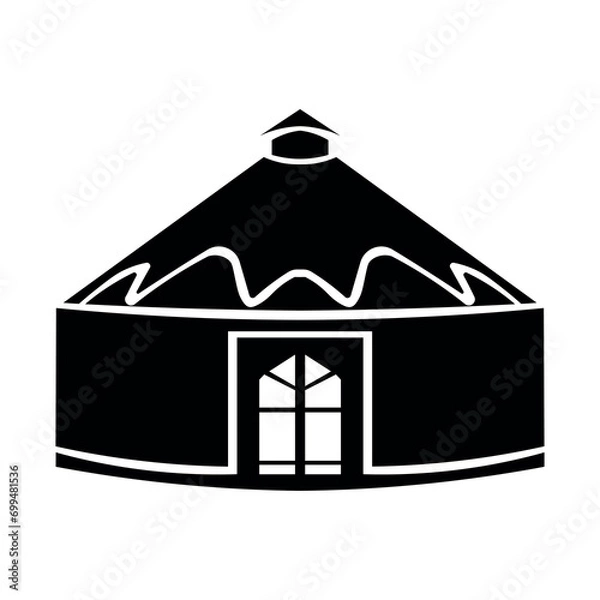 Obraz Yurt black vector icon on white background