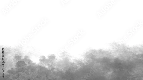 Obraz Realistic dry ice smoke clouds fog overlay perfect for compositing into your shots. Simply drop it in and change its blending mode to screen or add. 3d Illustration.