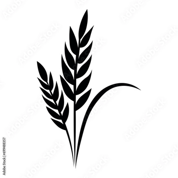 Obraz Wheat black vector icon on white background