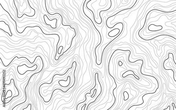 Fototapeta Stylized height texture map. Contour topographic. Isolines height lines. Abstract geographic mountain illustration.